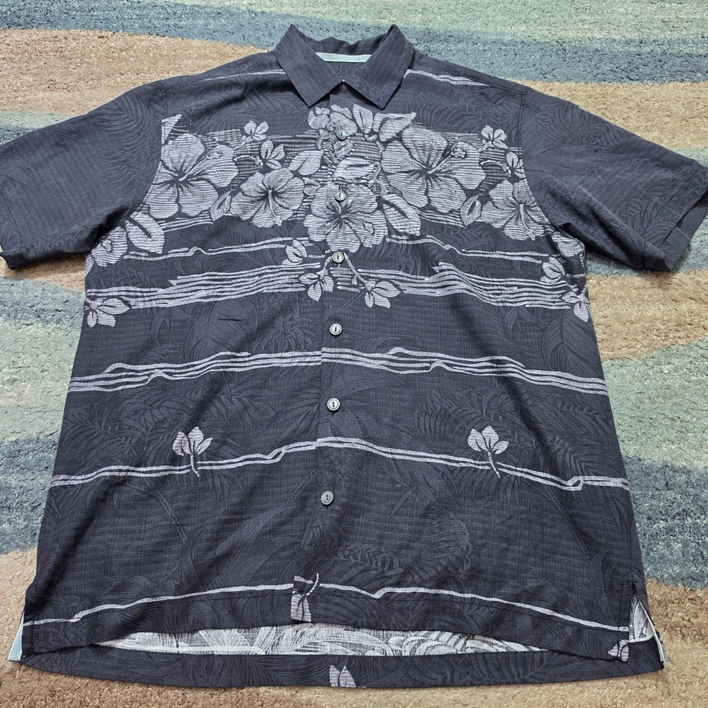 Lot of 3 Tommy Bahama Mens M Silk Linen Rayon Camp Hawaiian Shirts Tropical - Picture 14 of 16